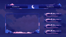 Load image into Gallery viewer, Anime Sky — Stream Header, Label and Webcam Overlay Pack for OBS