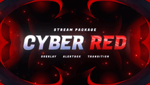 Load image into Gallery viewer, Cyber Red - FREE Twitch Overlay and Alerts Package for OBS Studio