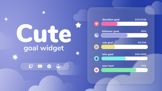 Cute Goal Widget for StreamElements & OBS Studio