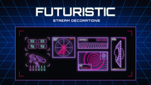 Load image into Gallery viewer, Futuristic Stream Decorations for Streamlabs, StreamElements, and OBS