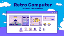 Load image into Gallery viewer, Retro Computer Stream Decorations for Streamlabs Desktop and OBS