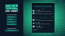 Load image into Gallery viewer, Twitch Hacker Terminal Chat Widget with ASCII for Youtube, StreamElements & OBS Studio