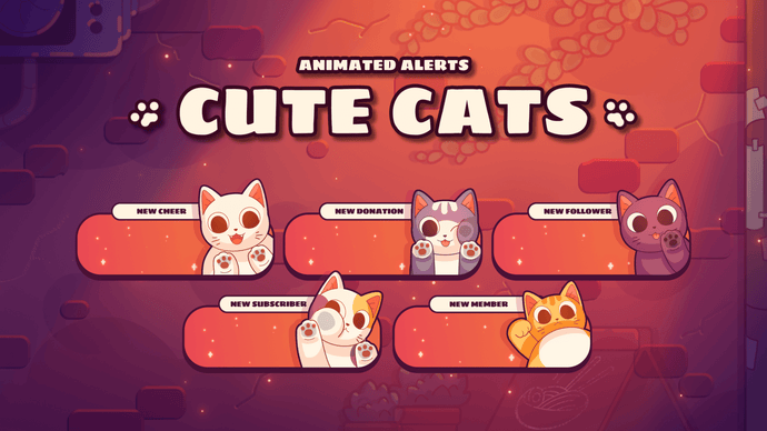 Cute Cats - Animated Alerts for Twitch, Youtube and Facebook Gaming