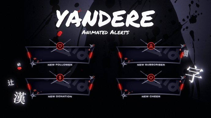 Yandere - Animated Alerts for Twitch, Youtube and Facebook Gaming