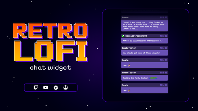 Retro Lofi Twitch Chat Widget for StreamElements & OBS Studio