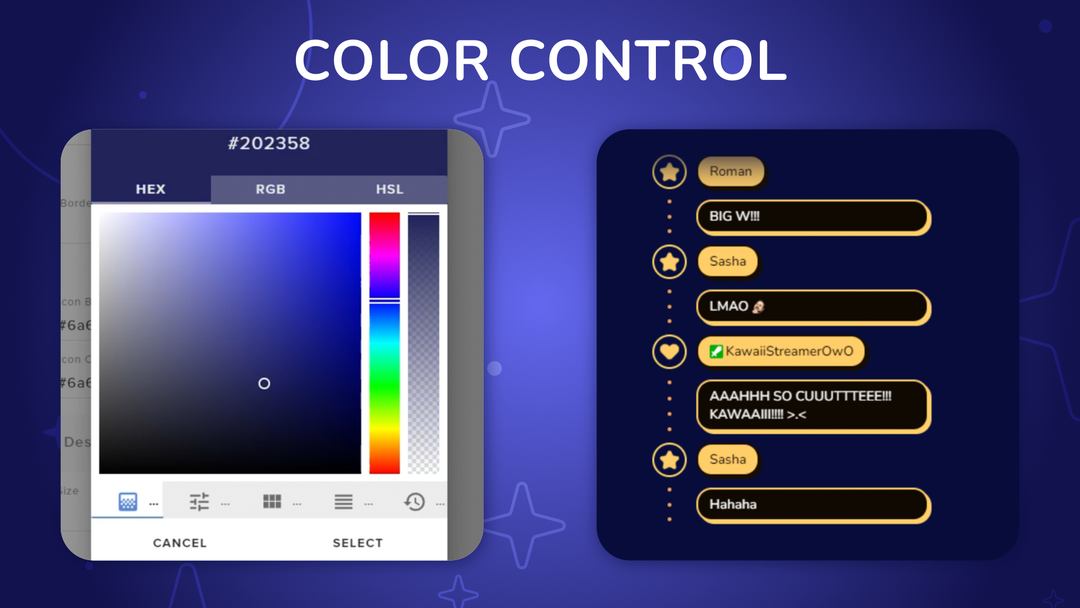 Night Sky Twitch Chat Widget for StreamElements & OBS Studio