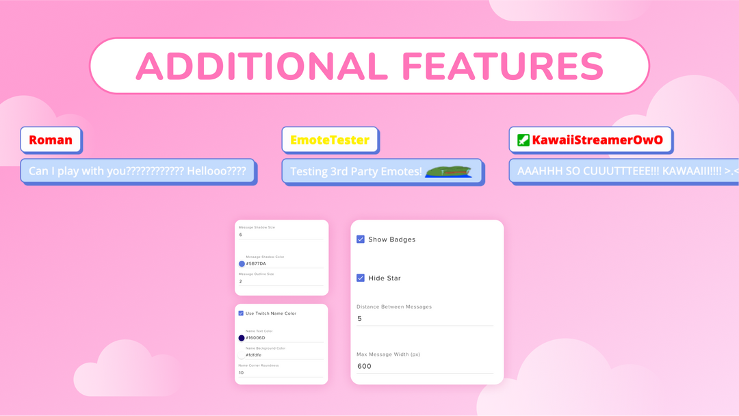 Horizontal Cute Kawaii Chat Widget
