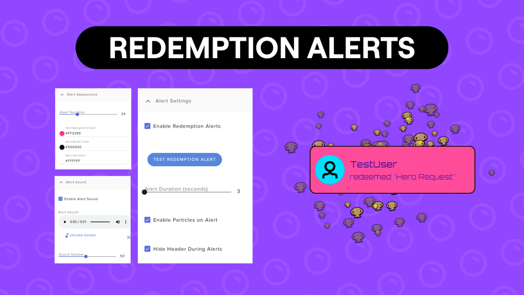 Twitch Channel Points Rewards Widget with Pop-Up Alerts for Streamelements & OBS