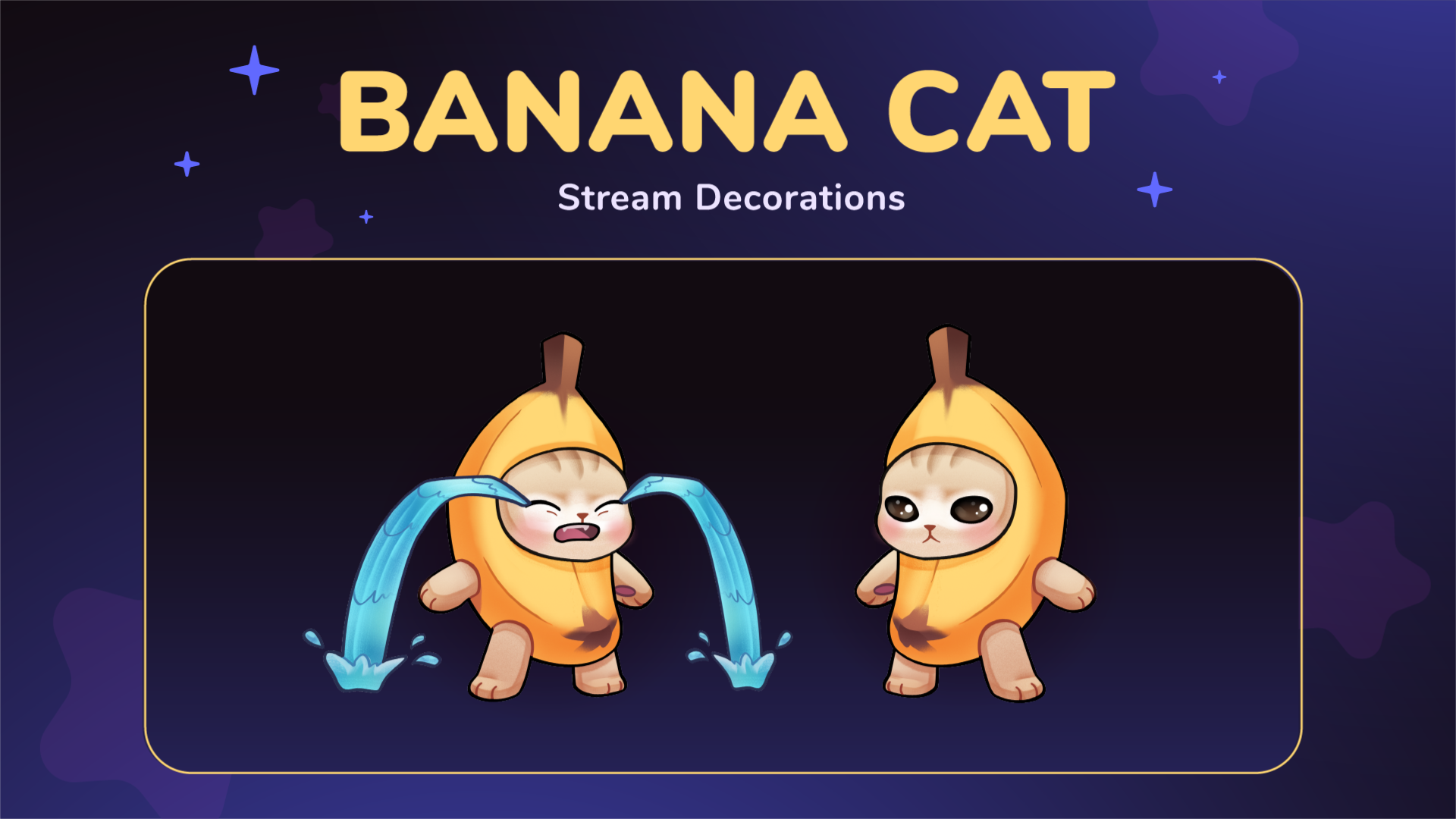 Banana Cat Stream Decorations for Streamlabs, StreamElements, and OBS