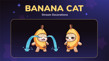 Load image into Gallery viewer, Banana Cat Stream Decorations for Streamlabs, StreamElements, and OBS
