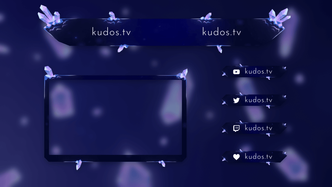 Crystal — Stream Header, Label and Webcam Overlay Pack for OBS