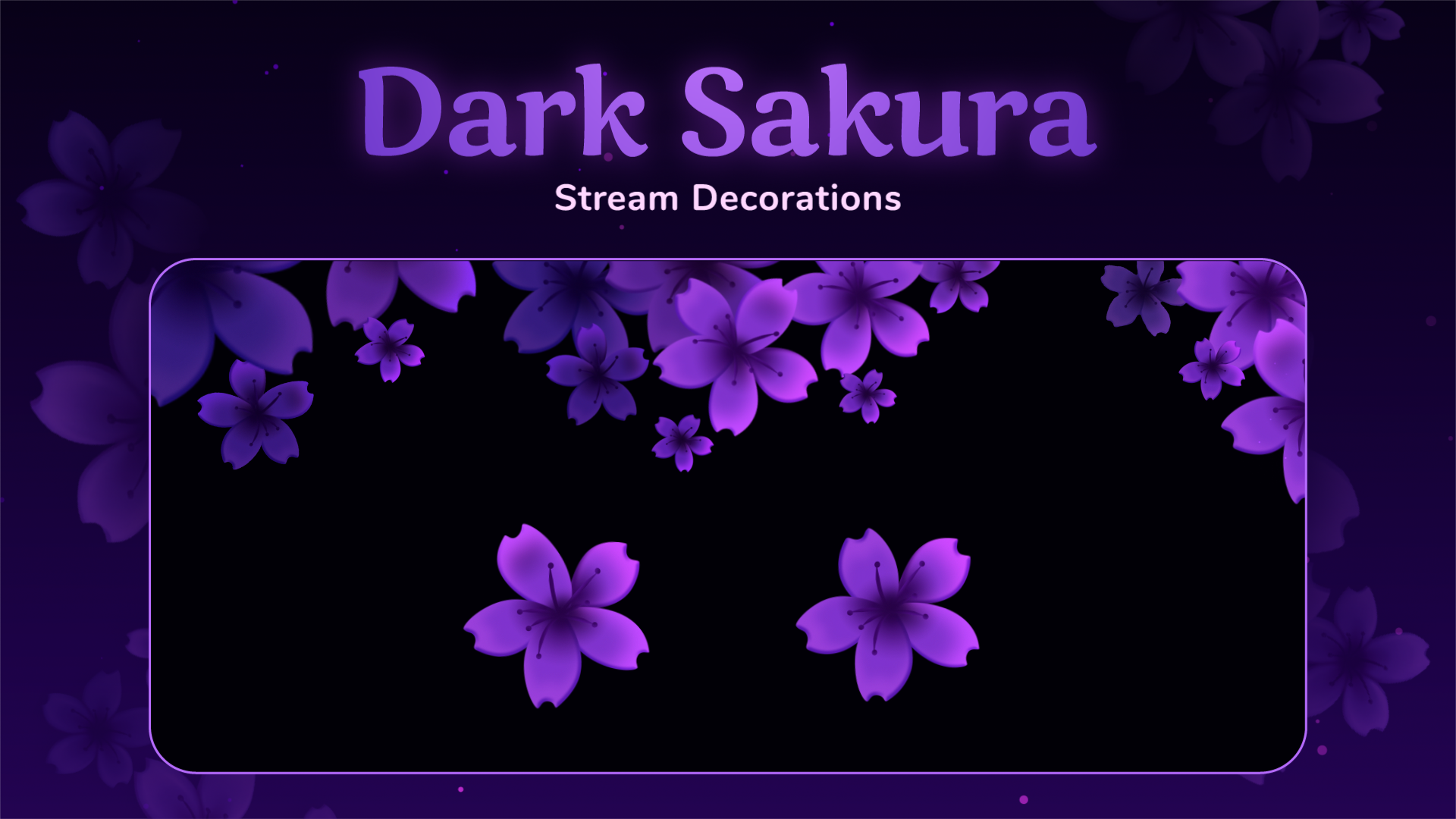 Dark Sakura Stream Decorations for Streamlabs, StreamElements, and OBS