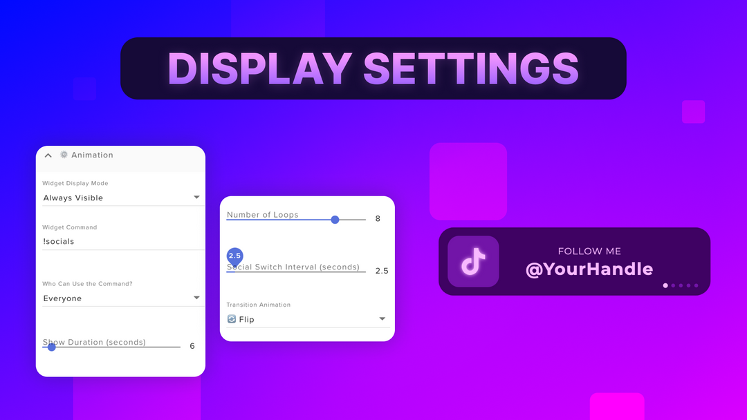 Simple Socials Rotator Widget for Twitch – Animated Social Media Showcase for StreamElements & OBS Studio
