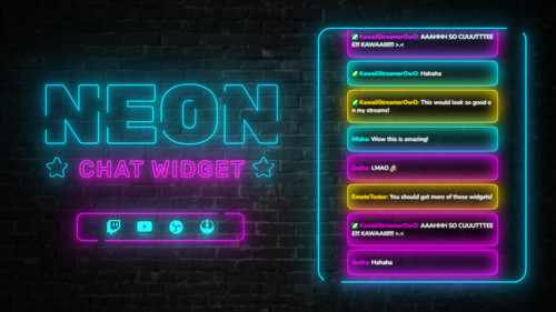 Neon Twitch Chat Widget for StreamElements & OBS Studio