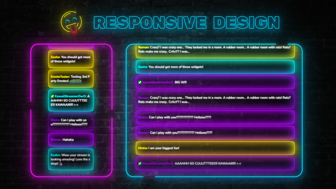 Neon Twitch Chat Widget for StreamElements & OBS Studio
