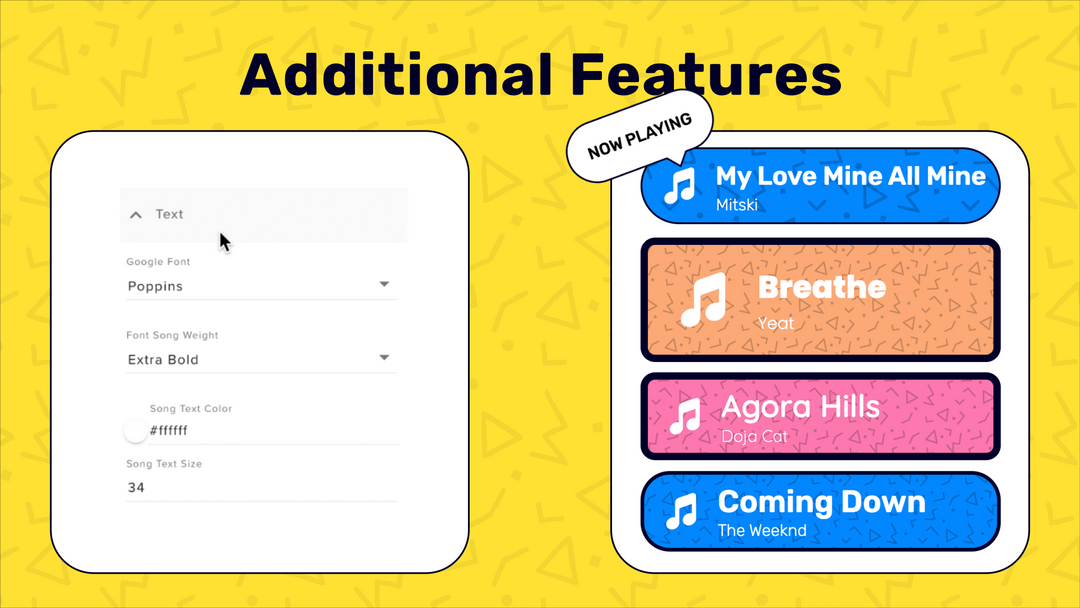 Funky Music Display Widget for Twitch & Youtube | All Music Platforms Supported