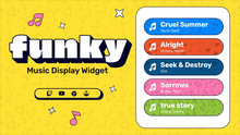 Load image into Gallery viewer, Funky Music Display Widget for Twitch &amp; Youtube | All Music Platforms Supported
