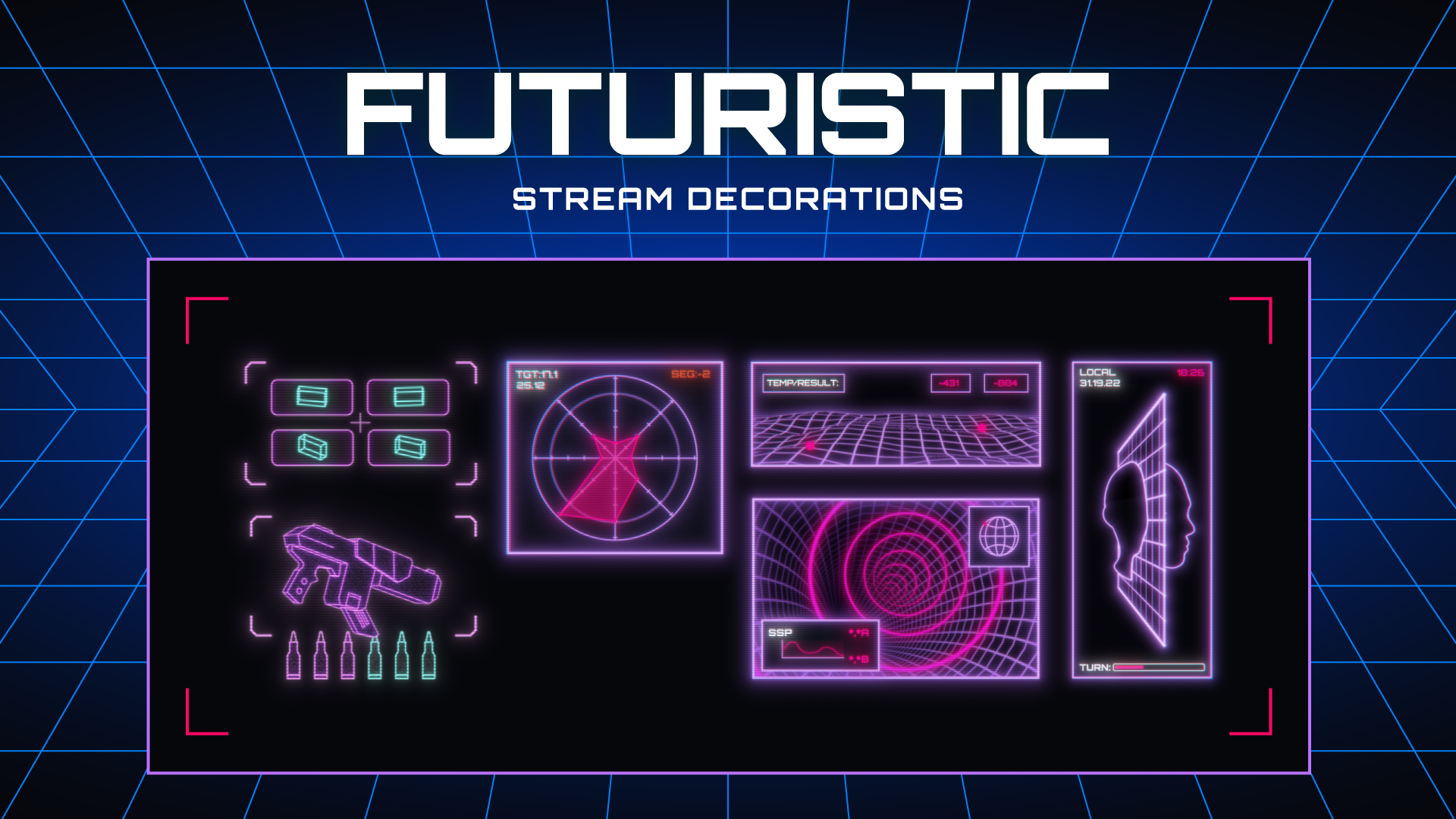 Futuristic Stream Decorations for Streamlabs, StreamElements, and OBS