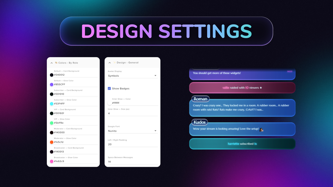 Glowy Chat Widget for OBS • Animated Neon Chat Overlay (StreamElements)