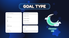 Load image into Gallery viewer, Moon Goal Widget for Twitch &amp; YouTube – Celestial Liquid Goal Tracker for OBS Studio &amp; StreamElements
