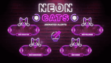 Load image into Gallery viewer, Neon Cats - Animated Alerts for Twitch, Youtube and Facebook Gaming
