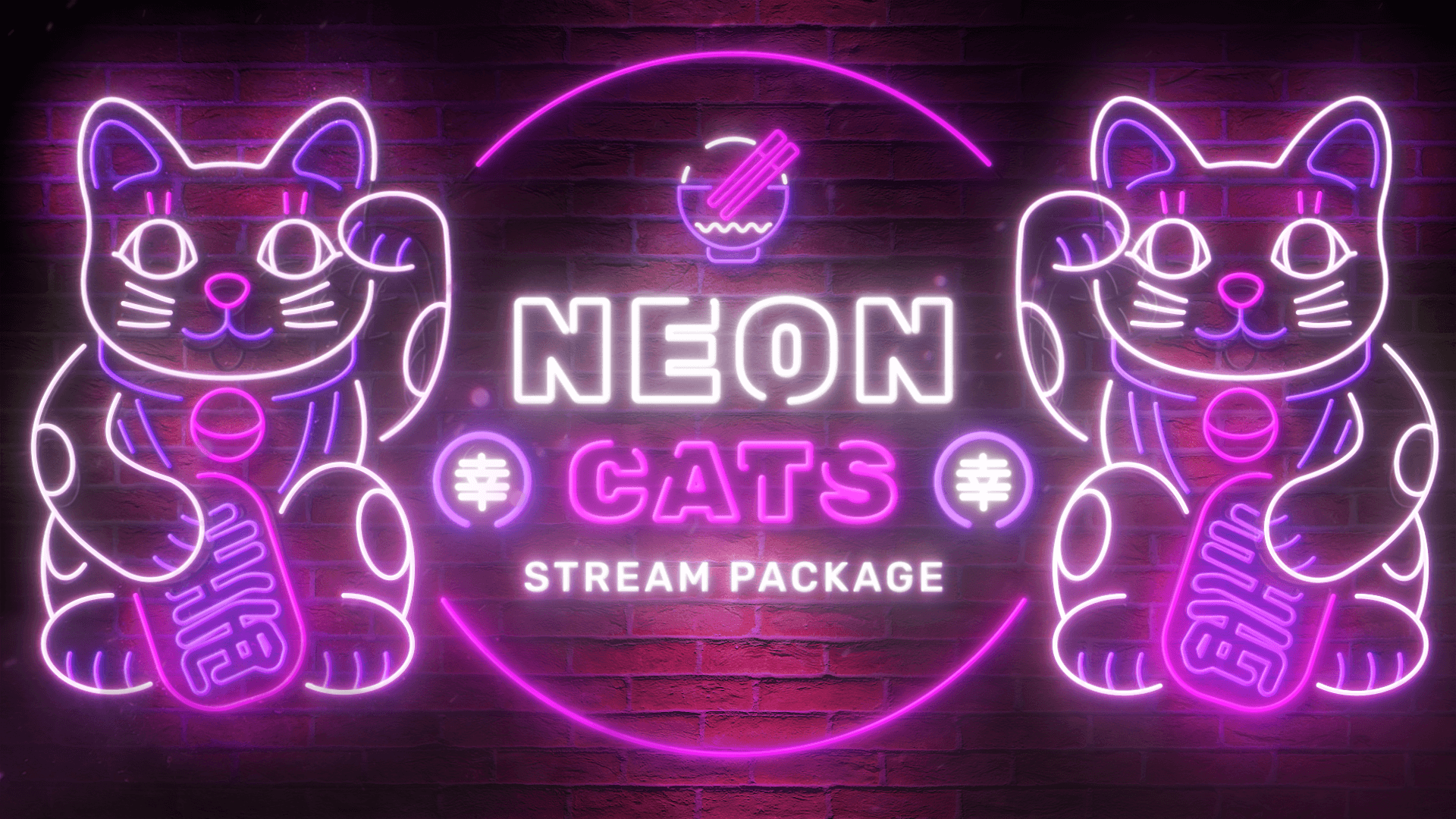 Neon Cats - Twitch Overlay and Alerts Package for OBS Studio