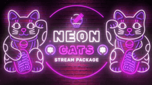 Load image into Gallery viewer, Neon Cats - Twitch Overlay and Alerts Package for OBS Studio

