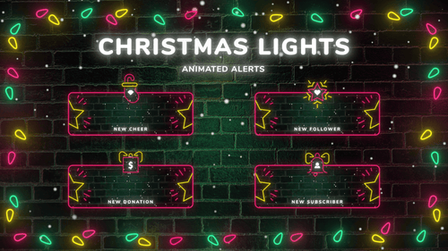 Christmas Lights - Animated Alerts for Twitch and Youtube