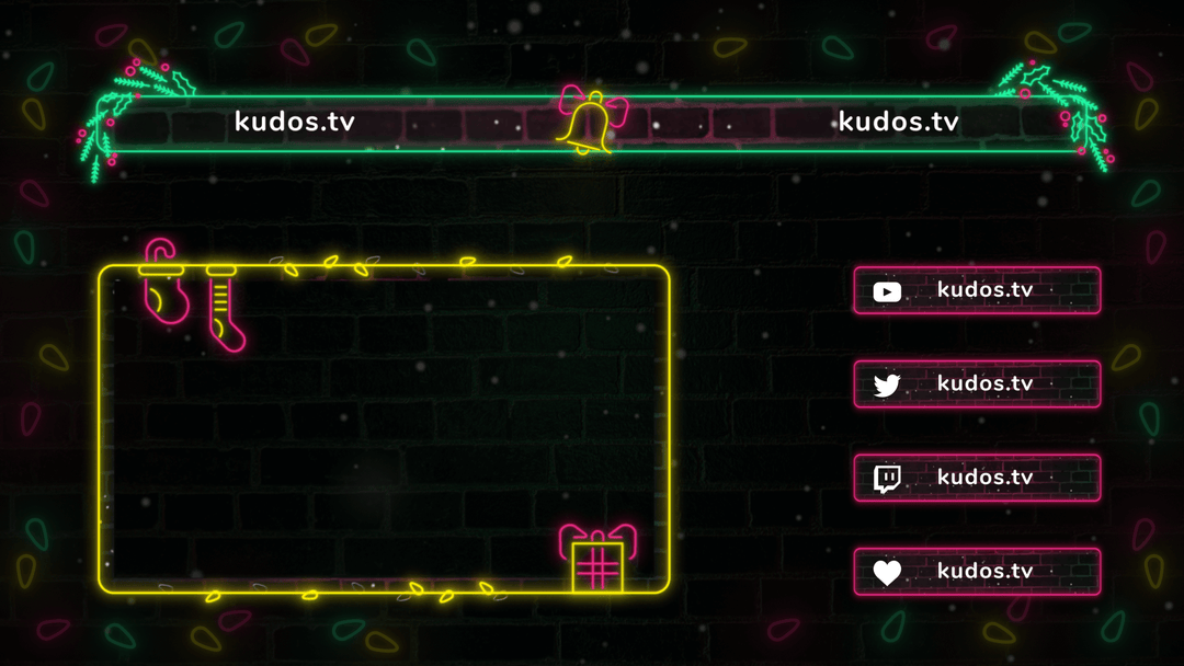 Christmas Lights — Stream Header, Label, Webcam Overlay Pack for OBS