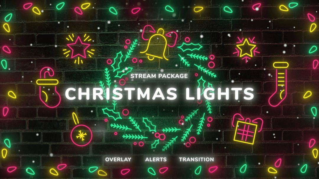 Christmas Lights - Twitch Overlay and Alerts Package for OBS Studio