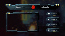 Load image into Gallery viewer, Night City — Stream Header, Label, Webcam Overlay Pack for OBS
