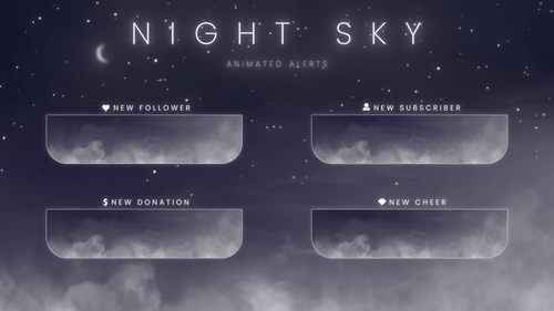 Night Sky - Animated Alerts for Twitch, Youtube and Facebook Gaming