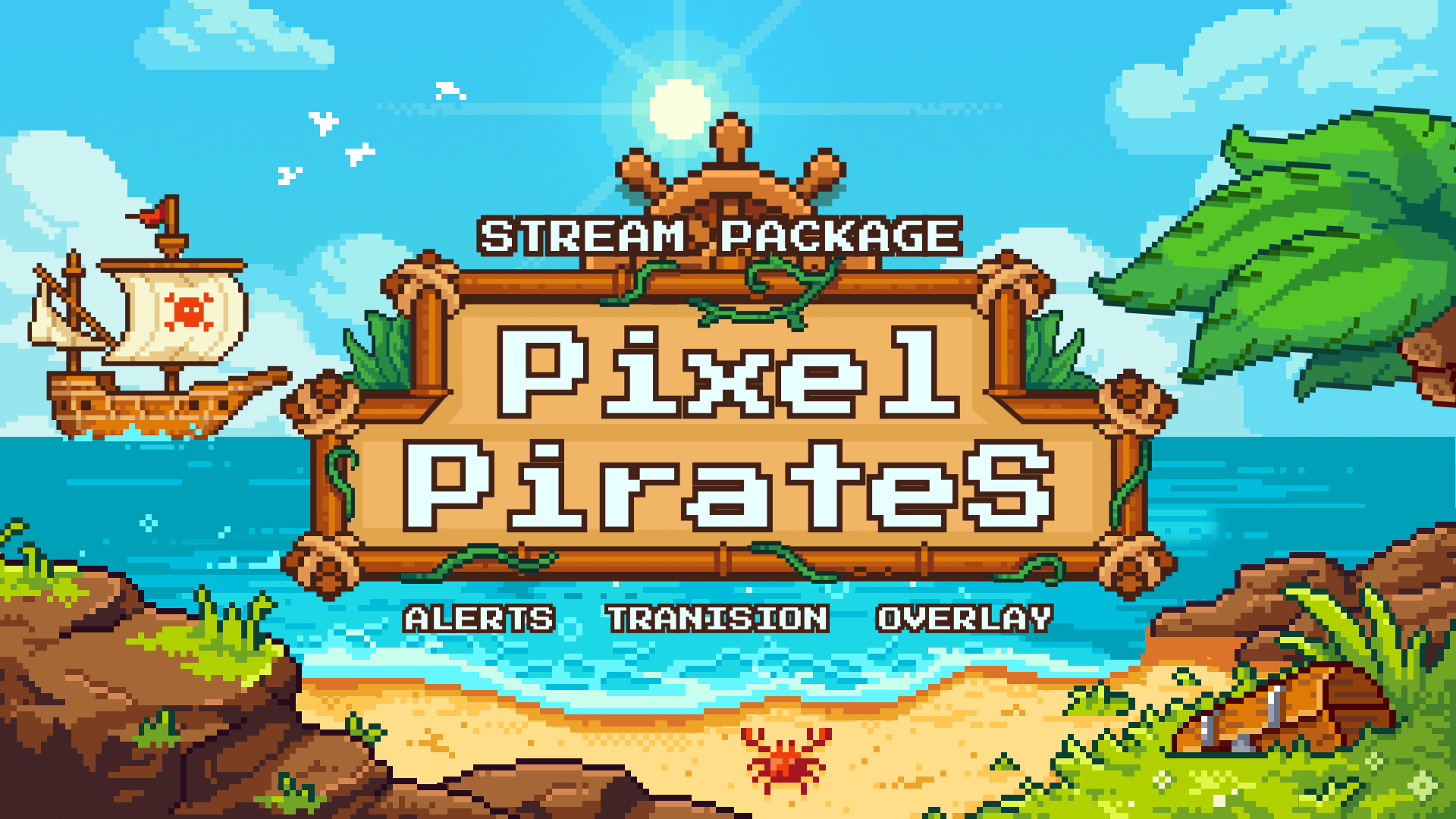 Pixel Pirates - Twitch Overlay and Alerts Package for OBS Studio