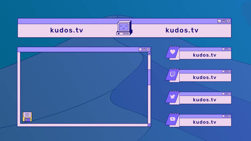 Retro Computer — Stream Header, Label and Webcam Overlay Pack for OBS