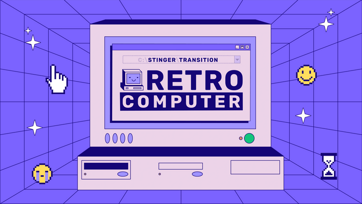 Retro Computer - Twitch Overlay and Alerts Package for OBS Studio