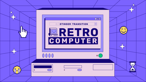 Retro Computer - Stinger Transition for Twitch, Youtube and Facebook
