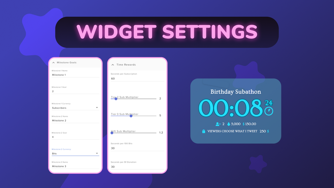 Best Advanced Subathon Widget for Twitch and YouTube with Timer and Milestones