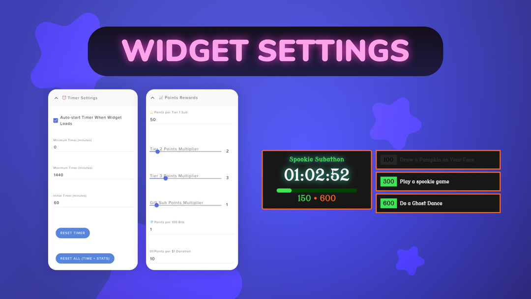 Megathon Timer Widget for Twitch & YouTube • Advanced Subathon Goal Countdown Overlay (Streamelements)