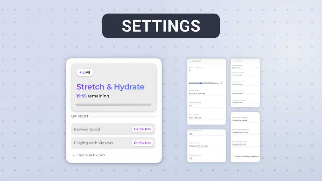 Twitch Stream Schedule Widget • Live Timer Overlay for OBS & StreamElements