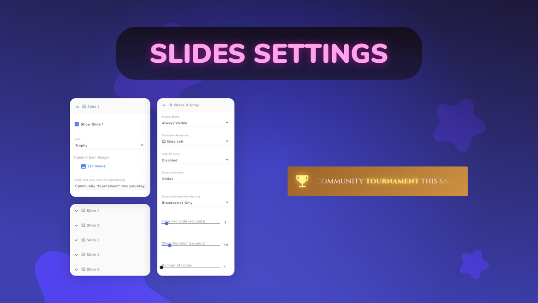 Info Slides Stream Widget for OBS • Rotating Text Announcement Overlay (StreamElements)