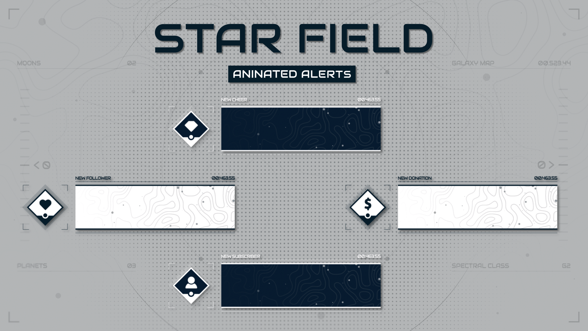 Starfield  - Animated Alerts for Twitch, Youtube and Facebook Gaming