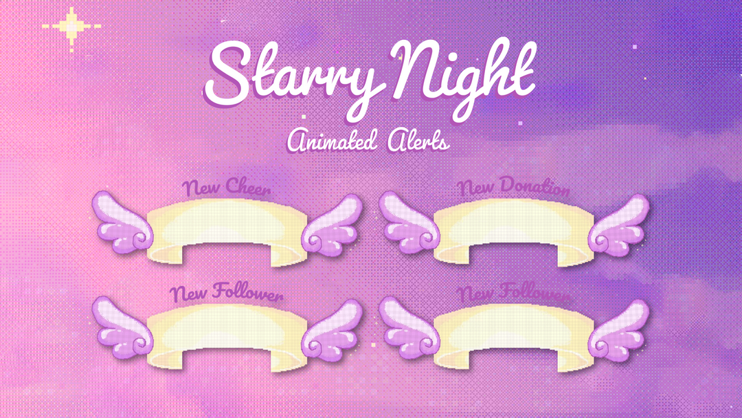 Starry Night - Twitch Overlay and Alerts Package for OBS Studio