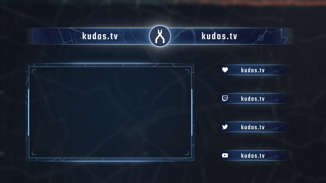 Strike  — Stream Header, Label and Webcam Overlay Pack for OBS