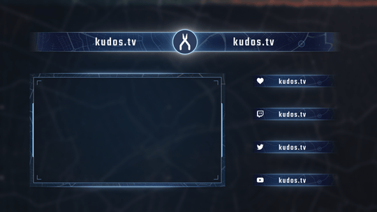 Strike  — Stream Header, Label and Webcam Overlay Pack for OBS