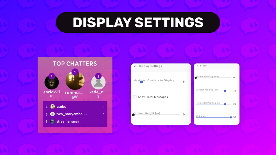 Top Chatters Leaderboard Twitch Widget • Live Chat Ranking Overlay • StreamElements & OBS