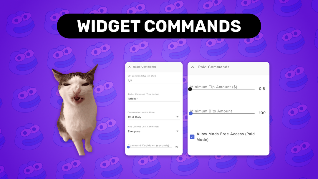 Twitch GIF Sticker Widget • Animated Chat Reactions Overlay • StreamElements OBS Widget • Youtube & Twitch • Fun Tenor GIF Alerts