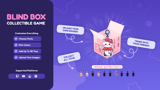 Blind Box Collectible Game Widget for OBS • Interactive Chat Trading Overlay (StreamElements)
