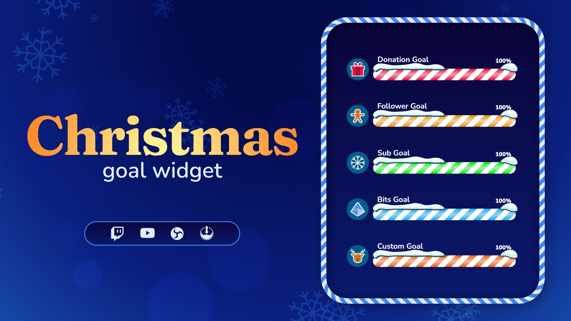 Christmas Twitch Goal Widget for StreamElements & OBS Studio