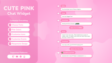 Load image into Gallery viewer, Cute Kawaii Pink Twitch Chat Widget for StreamElements &amp; OBS Studio
