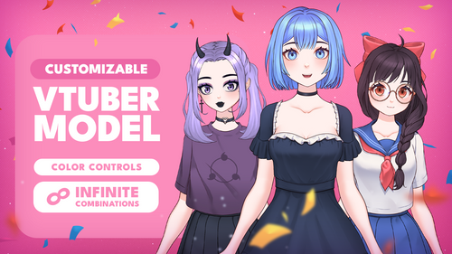 Customizable Vtuber Model for Vtube Studio (Ready To Use)